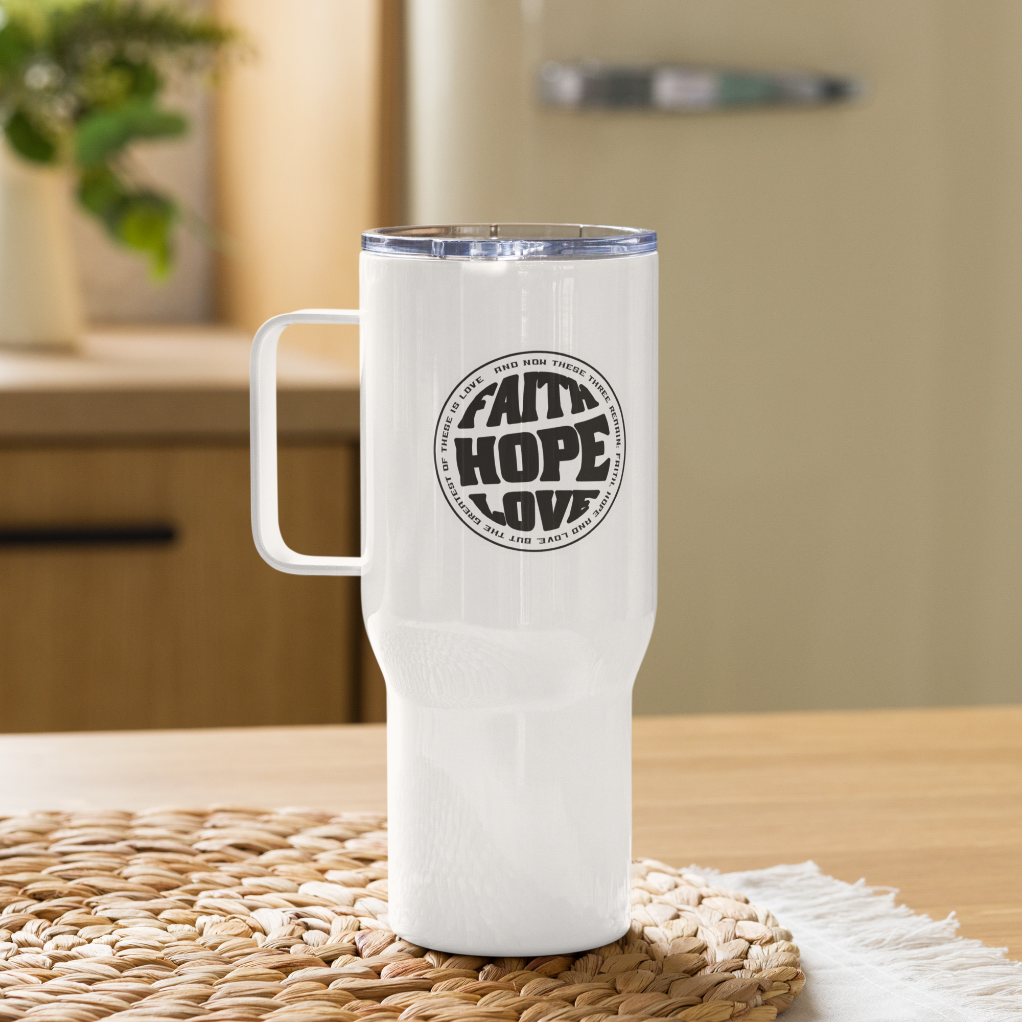 Faith Hope Love | Circle White Tumbler